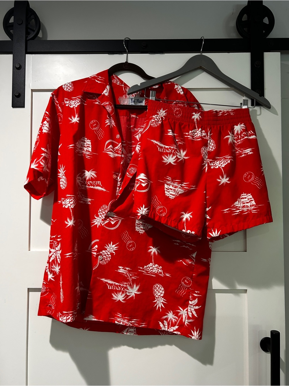 Men's Made in Hawaii Red Tropical Swim Set